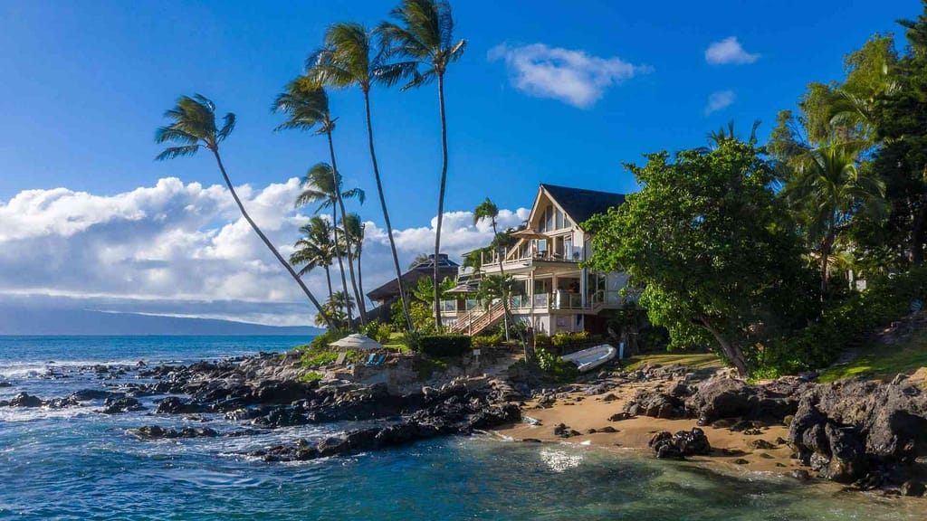 a distance view of Maui luxury property Maui Kukuna
